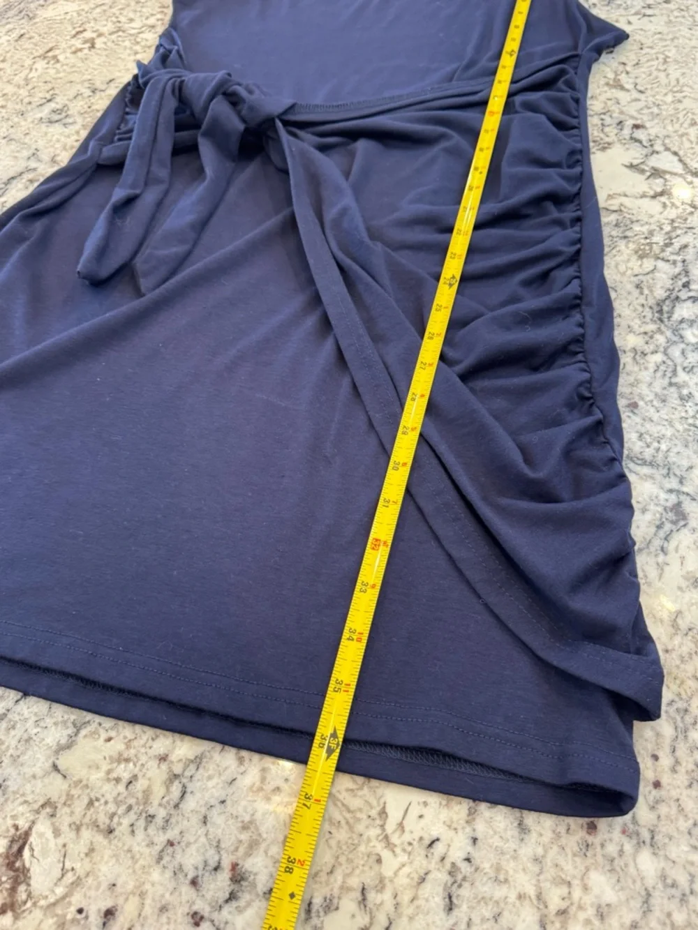 Lillusory Navy Tie Waist Tank Dress Size Large | Ruched Side Mini Dress